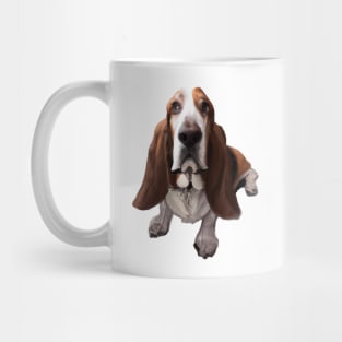 Cute Basset Hound Drawing Mug